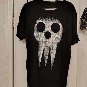 Black Graphic T-Shirt with Skull Design
